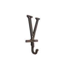 Pack Of 2] Rustic Copper Cast Iron Letter V Alphabet Wall Hook 6""