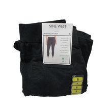 Nine West Women's Heidi Pull On Crop Pants Pockets Stretch Size 8 Color Black