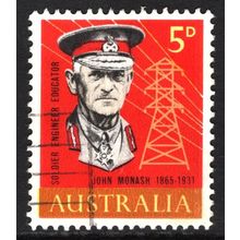 AUSTRALIA 1965: BIRTH CENTENARY GENERAL SIR JOHN MONASH - 5d USED (G1)