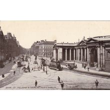 ED 19 DUBLIN - BANK OF IRELAND AND DAME STREET .RP POSTCARD