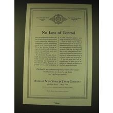 1936 Bank of New York & Trust Company Ad - No loss of control