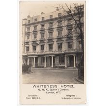 Whiteness Hotel Queen's Gardens London Postcard RP