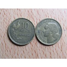 France Republic 1953 10 Francs Coin