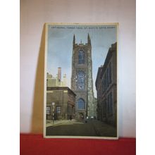 CATHEDRAL TOWER, DERBY, DERBYSHIRE used vintage postcard by Dennis 1955 pm =