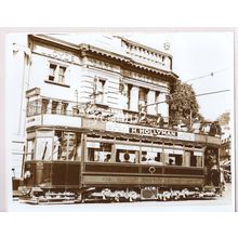 Torquay Tramways Tram Sepia Photograph 10" x 8", 1932 Lloyds Bank
