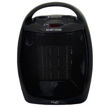 Vie Air 1500W Portable 2 Settings Black Ceramic Heater with Adjustable Thermo...