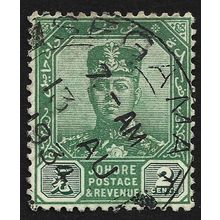 JOHORE 1928 2c w.MSCA Sc#103 USED SEGAMAT cancel @N800