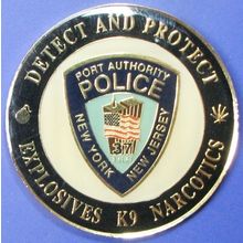 NY & NJ Port Authority K-9 Unit. Challenge Coin. 1.75". 53b.