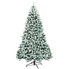 7.5 Feet Pre-Lit Premium Snow Flocked Hinged Artificial Christmas Tree with 5...