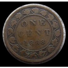1888 Canada 1c Large Cent Bronze Circulated Penny Coin Queen Victoria #8