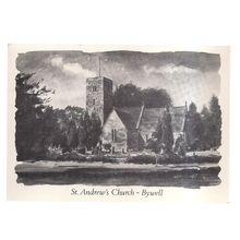 ST. ANDREW'S CHURCH, BYWELL unused postcard painted by E L Forrest /