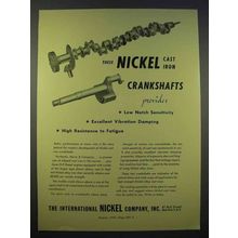 1946 International Nickel Ad - Cast Iron Crankshafts