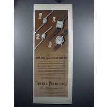 1948 Girard Perregaux Watch Ad - Mother, Father, Sister