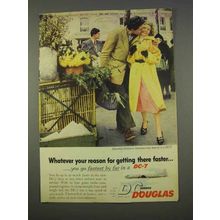 1955 Douglas DC-7 Airliner Ad - There Faster