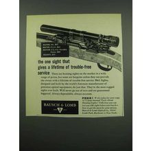 1955 Bausch & Lomb Rifle Sight Ad - Trouble-Free