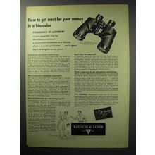 1955 Bausch & Lomb Zephyr-Light Binocular Ad - Get Most