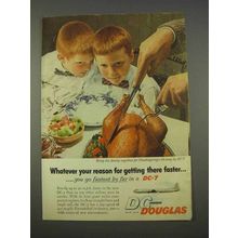 1955 Douglas DC-7 Airliner Ad - Getting There Faster