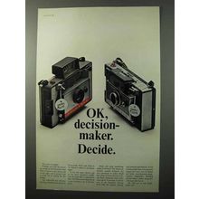 1966 Polaroid Color Pack Cameras Ad - Decision-Maker