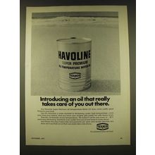 1971 Texaco Havoline Super Premium Motor Oil Ad - Takes Care Of You