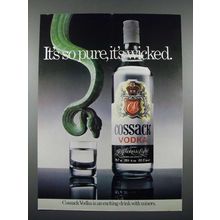 1980 Cossack Vodka Ad - It's So Pure, It's Wicked