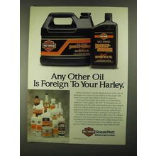 1991 Harley-Davidson Motorcycle Oil Ad - Other Foreign