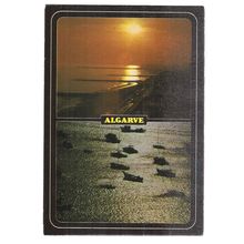 SUNSET, ALGARVE, PORTUGAL used postcard 1986 postmark =