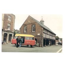 POST OFFICE POSTBUS, LLANIDLOES-LLANGURIG, WALES unused vintage postcard #