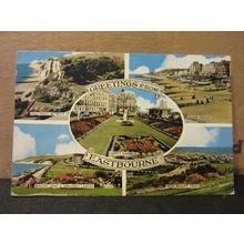 EASTBOURNE, SUSSEX multiview used postcard by Shoesmith & Etheridge 1966 pm =