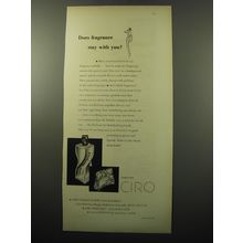 1950 Ciro New Horizons Eau de Toilette and Perfume Ad - Does fragrance stay