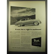 1950 Buick Riviera Car Ad - A man has a right to excitement