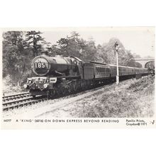 A King 6016 Train No 185 Leaves Reading Railway Station Postcard