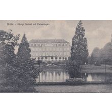 Bruhl Schlob Mit Parkanlagen German Old Postcard