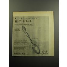 1957 Towle Fontana Silverware Ad - New and eloquent example of The Towle Touch