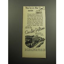 1957 Caribe Hilton Hotel Advertisement - You're in the swim