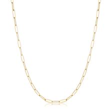 16 Gold Plated Linked Mid Size Paperclip Chain Necklace