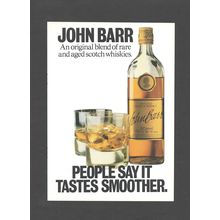 JOHN BARR SCOTCH WHISKY Scotland :- Original Vintage 1979 Magazine Advert