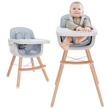3-In-1 Convertible Wooden High Chair, High Chairs for Babies and Toddlers, Baby
