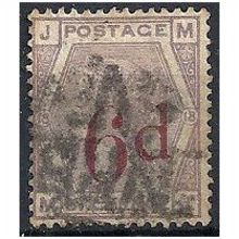 1883 SG162 6d on 6d Lilac Good Used Check Letters "MJ".