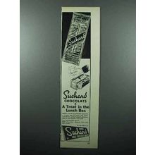 1946 Suchard Chocolate Ad - Treat in the Lunch Box