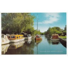 Boats on Stalham Dyke Norfolk Broads Postcard 0303