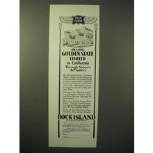 1929 Rock Island Railroad Ad - Golden State Limited