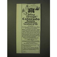 1929 Rock Island Railroad Ad - Idling Through Colorado