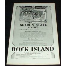 1929 Rock Island RR Golden State Ad, Luxury!!