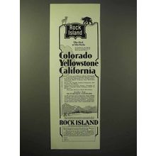 1929 Rock Island Railroad Ad - Colorado Yellowstone