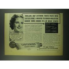 1939 Listerine Tooth Paste Ad - Luster-Foam