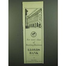 1939 Lloyds Bank Ad - Every Class of Business