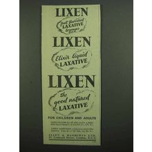 1939 Lixen Laxative Ad - Fruit Flavoured Lozenges