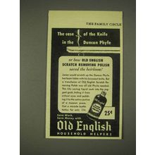 1946 Old English Scratch Removing Polish Ad - Knife