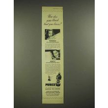 1946 Purex Bleach Ad - How Does Bleach Treat Your Linens