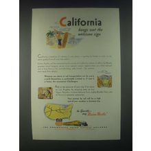 1946 Union Pacific Railroad Ad - California Hangs Out the Welcome Sign